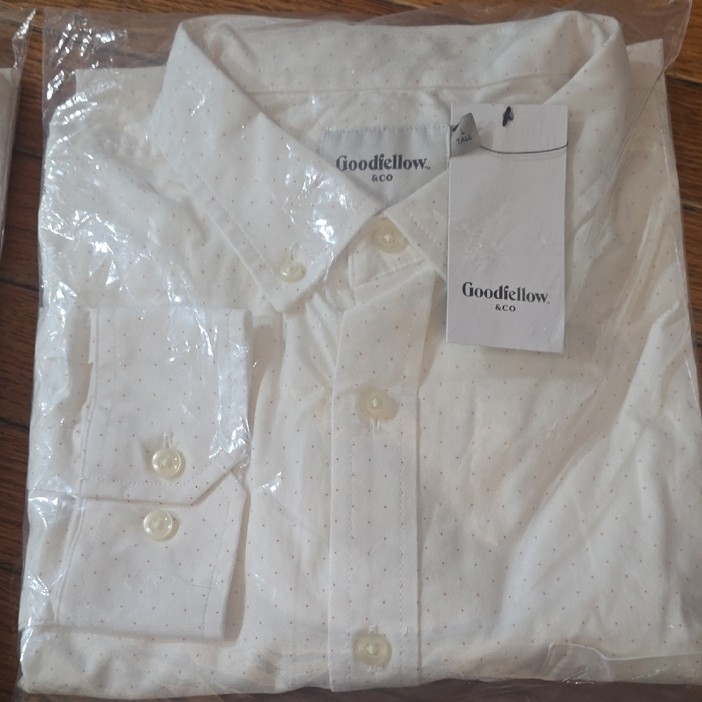 Goodfellow & Co Men's Cream Button Down Shirt Long Sleeve
